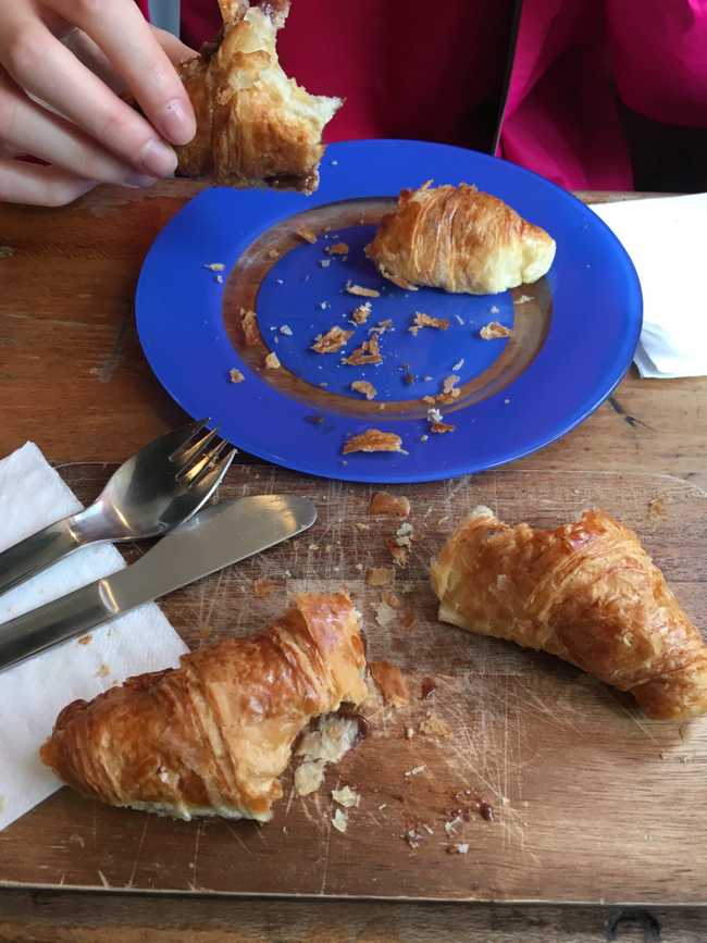 Sampling the homemade nutella at the Le Petite Prince.